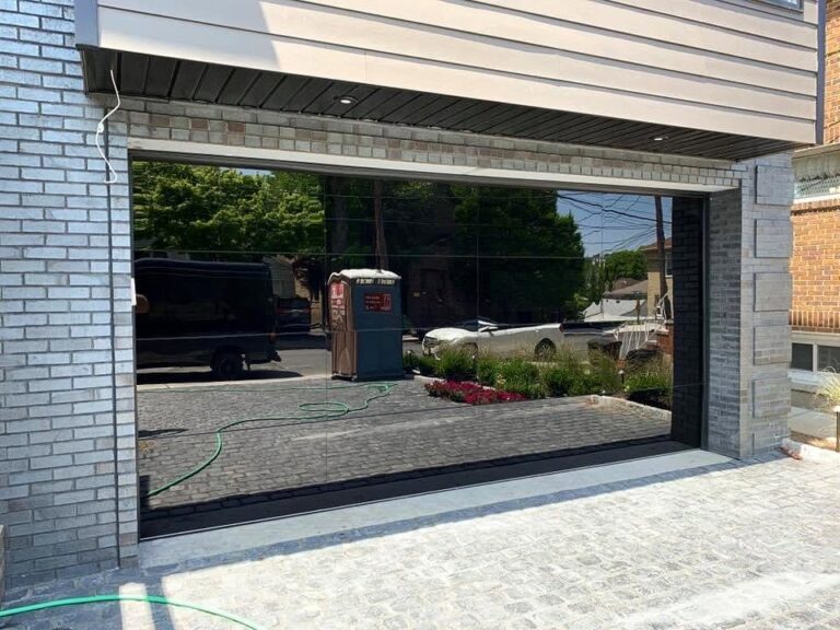 C.H.I. Sterling full-view glass garage door installed by NJ Garage in Cliffside Park, NJ