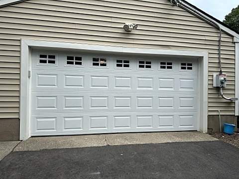 White double door with windows installed by NJ Garage in Allendale, NJ