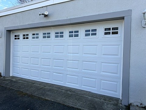 White double door with windows installed by NJ Garage in Lincoln Park, NJ